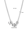 zilver gerhodineerd collier 10,5 mm 42 + 3 cm 1334898