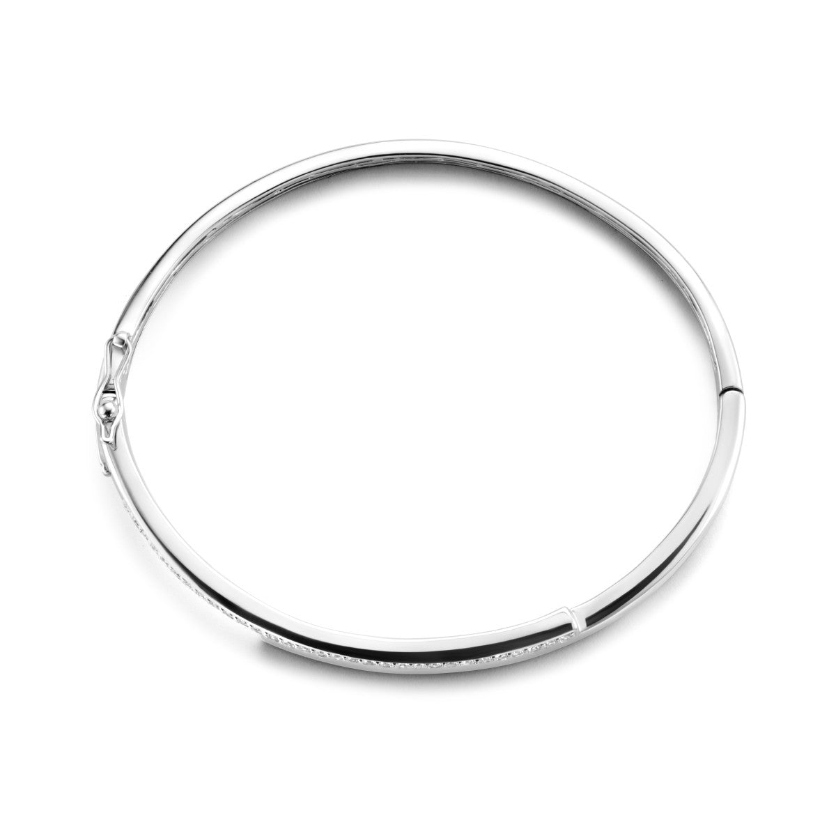 Zilver Gerhodineerd Bangle Zirkonia 9,5 X 61 Mm 1334906 - PansiteNederland.nl