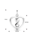 Zilver Gerhodineerd Hanger Hart 14,5 x 15,5 mm 1335064 - PansiteNederland.nl