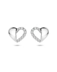 Zilver Gerhodineerd Oorknoppen Hart Zirkonia 1335073 - PansiteNederland.nl