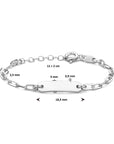 Zilver Gerhodineerd Graveerarmband Paperclip Platte Buis Plaat 5,0 Mm 11 + 2 Cm 1335178 - PansiteNederland.nl