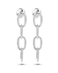 Zilveren oorhangers paperclip ronde buis - PSN1335185