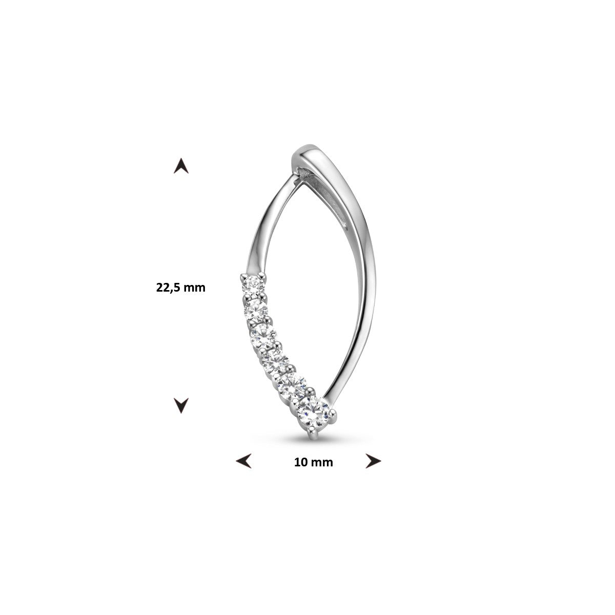 zilver gerhodineerd hanger zirkonia 1335279 - PansiteNederland.nl
