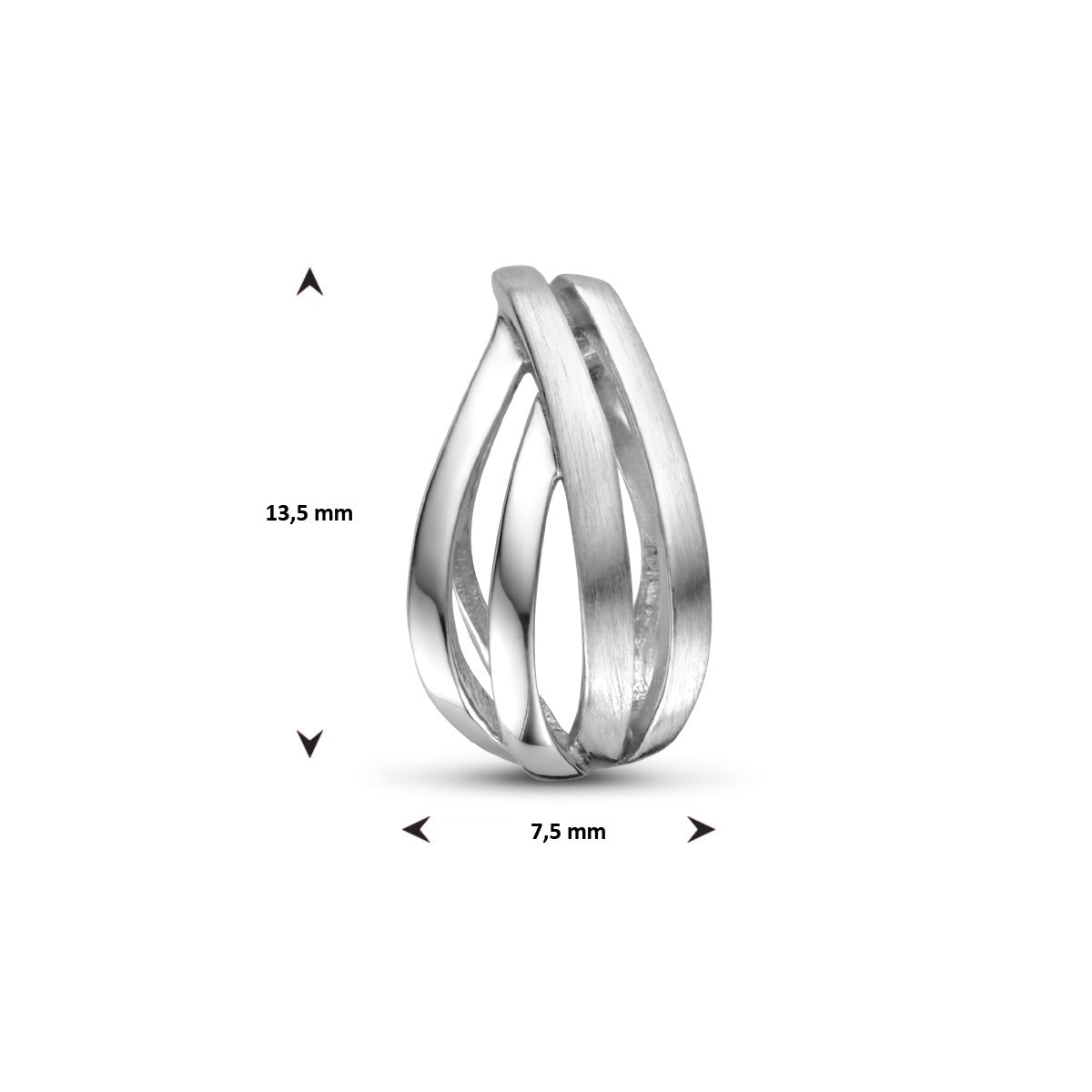 zilver gerhodineerd hanger poli/mat 1335281 - PansiteNederland.nl