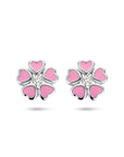 Zilveren oorknoppen bloem zirkonia - PSN1335286