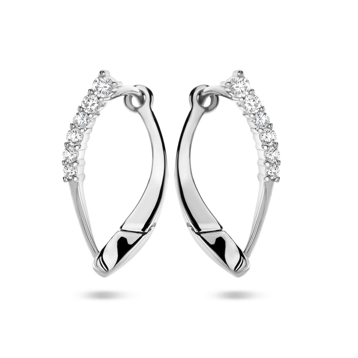 Zilver Gerhodineerd Klapoorringen Zirkonia 1335288 - PansiteNederland.nl