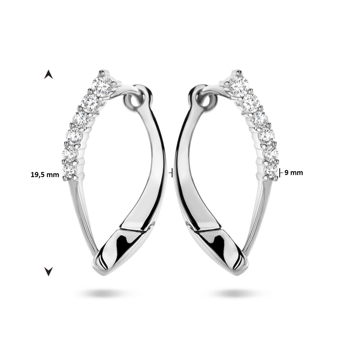 Zilver Gerhodineerd Klapoorringen Zirkonia 1335288 - PansiteNederland.nl