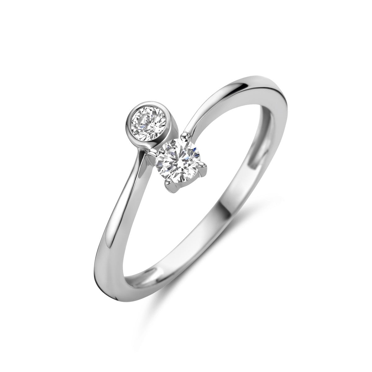Gerhodineerd Zilver Ring Met Zirkonia 1335303 - PansiteNederland.nl