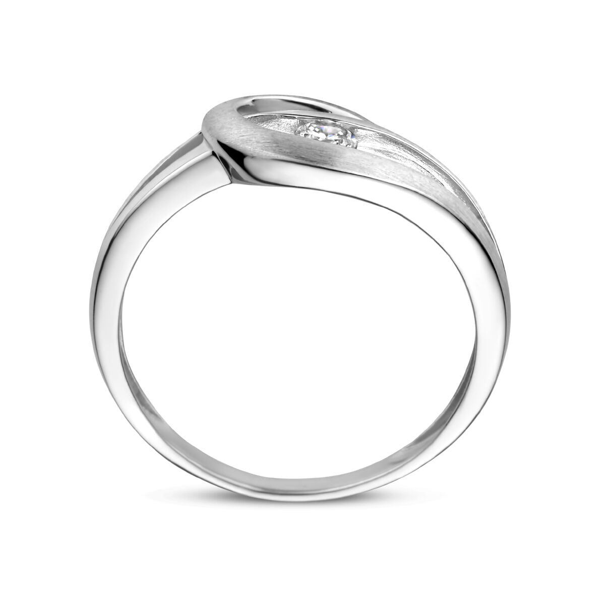 Gerhodineerd Zilver Ring Met Zirkonia Poli/Mat 1335316 - PansiteNederland.nl