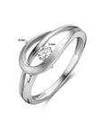 Gerhodineerd Zilver Ring Met Zirkonia Poli/Mat 1335316 - PansiteNederland.nl