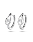 Zilver Gerhodineerd Klapoorringen Zirkonia Poli/Mat 1335321 - PansiteNederland.nl