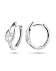 Zilver Gerhodineerd Klapoorringen Zirkonia Poli/Mat 1335321 - PansiteNederland.nl
