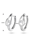 Zilver Gerhodineerd Klapoorringen Zirkonia Poli/Mat 1335321 - PansiteNederland.nl