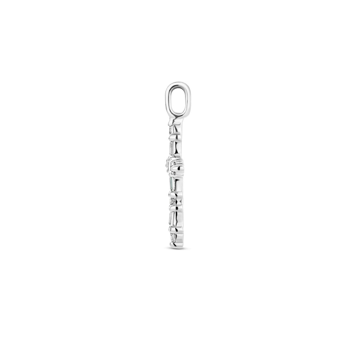 zilver gerhodineerd hanger kruis zirkonia 1335340 - PansiteNederland.nl