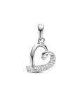 zilver gerhodineerd hanger hart zirkonia 1335351 - PansiteNederland.nl