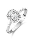 Gerhodineerd Zilver Ring Met Zirkonia Halo 1335365 - PansiteNederland.nl