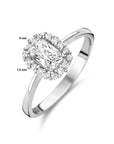 Gerhodineerd Zilver Ring Met Zirkonia Halo 1335365 - PansiteNederland.nl