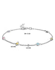 Zilver Gerhodineerd Armband Meerdere Kleuren Zirkonia 18 + 2 Cm 1335371
