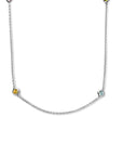 zilver gerhodineerd collier meerdere kleuren zirkonia 40 + 4 cm 1335372