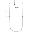 zilver gerhodineerd collier meerdere kleuren zirkonia 40 + 4 cm 1335372