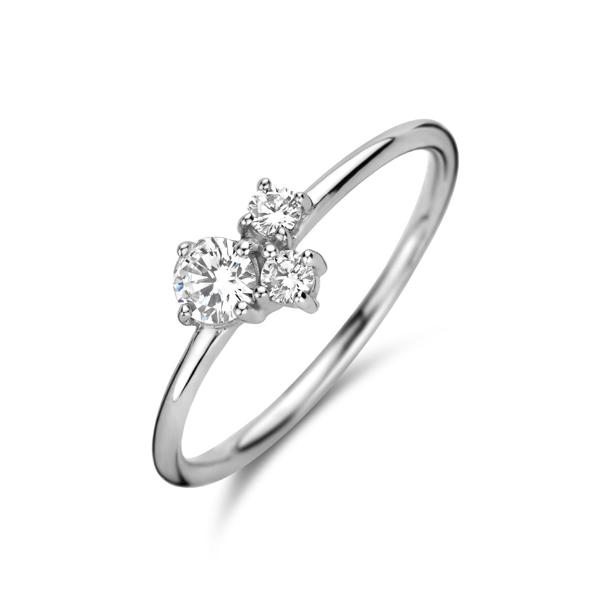 Gerhodineerd Zilver Ring Trilogie Met Zirkonia 1335390 - PansiteNederland.nl