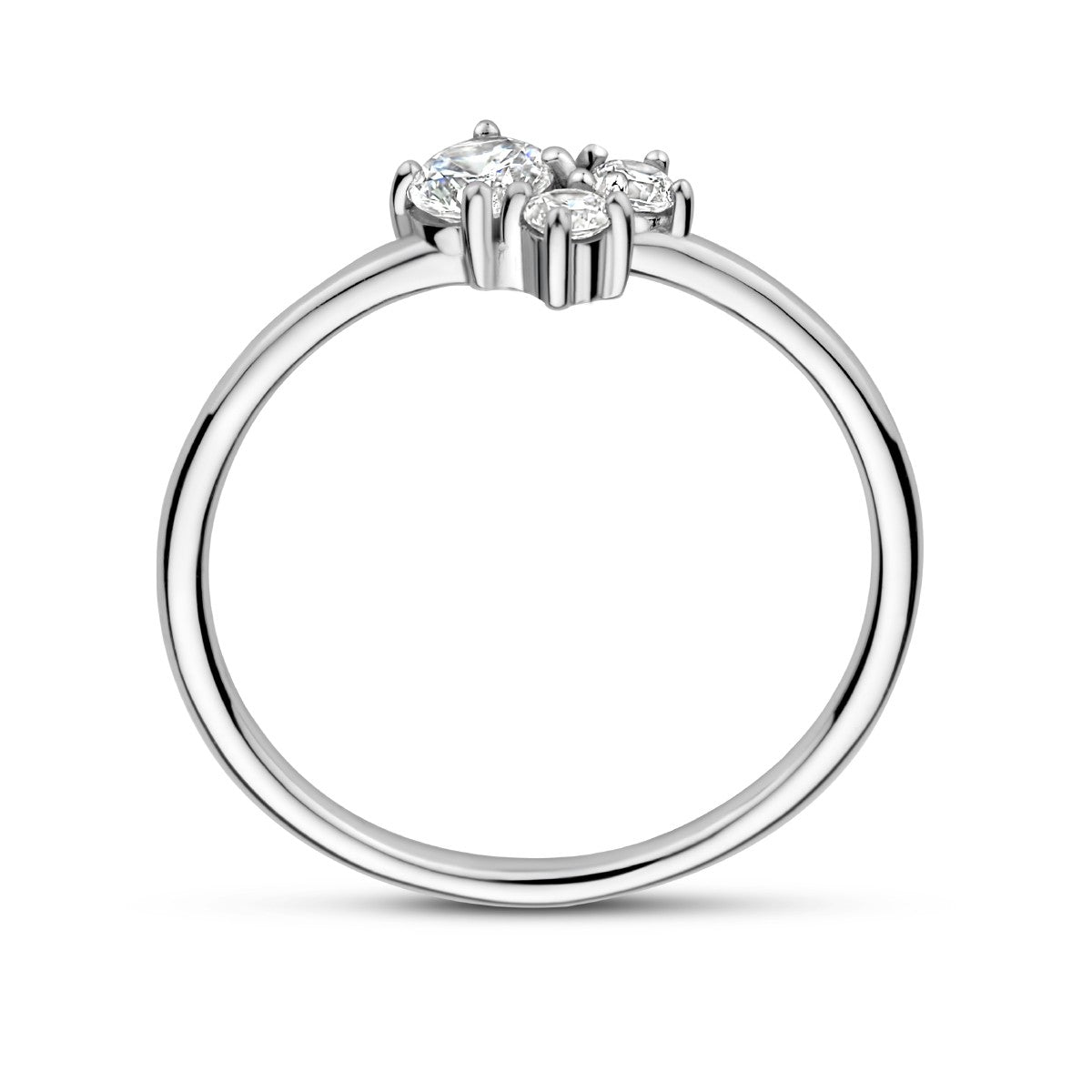 Gerhodineerd Zilver Ring Trilogie Met Zirkonia 1335390 - PansiteNederland.nl