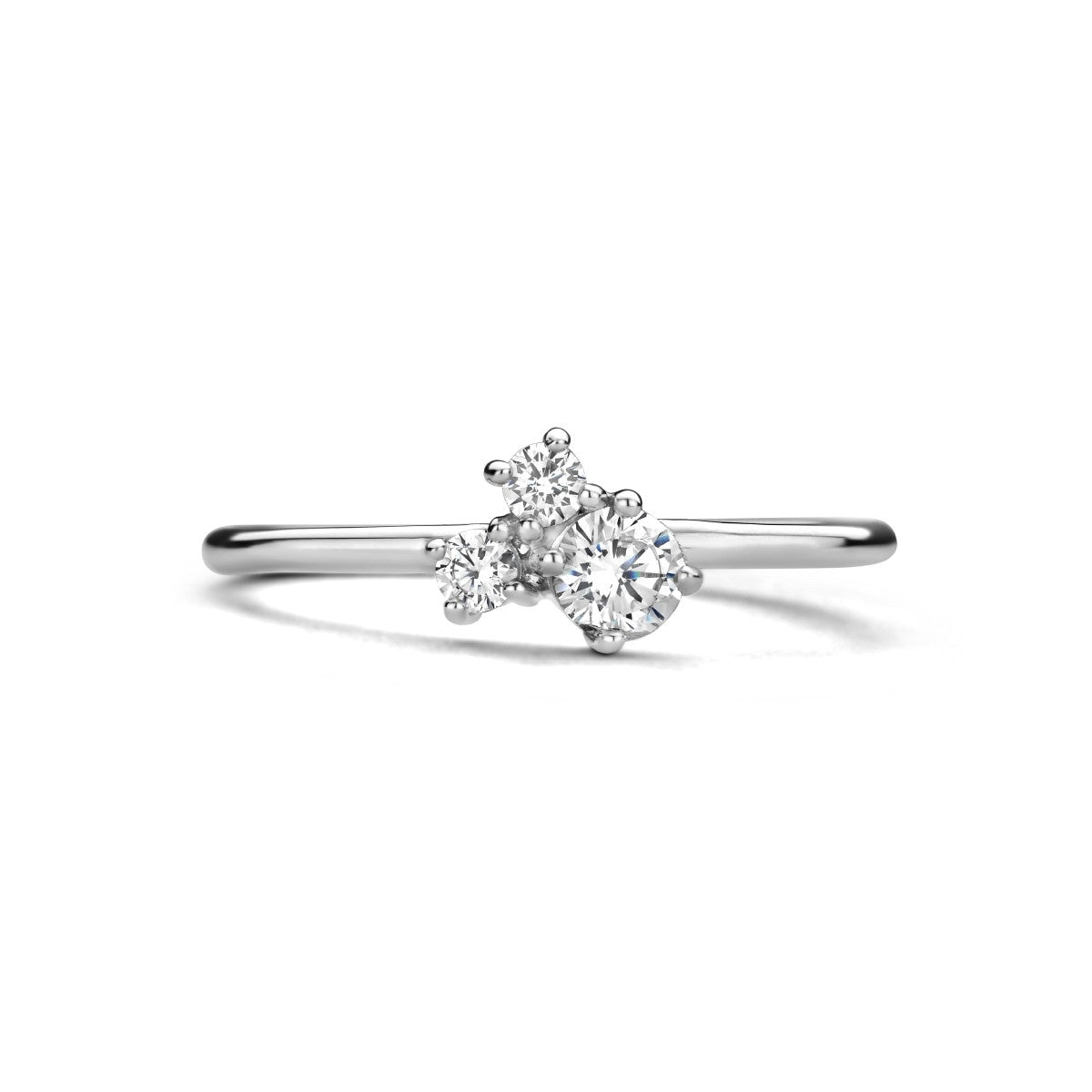 Gerhodineerd Zilver Ring Trilogie Met Zirkonia 1335390 - PansiteNederland.nl