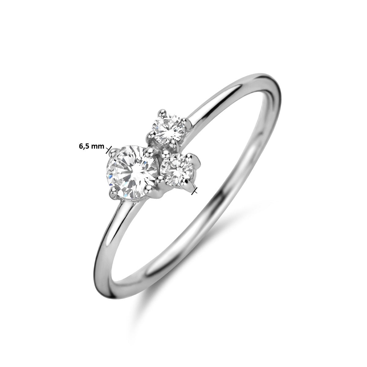 Gerhodineerd Zilver Ring Trilogie Met Zirkonia 1335390 - PansiteNederland.nl