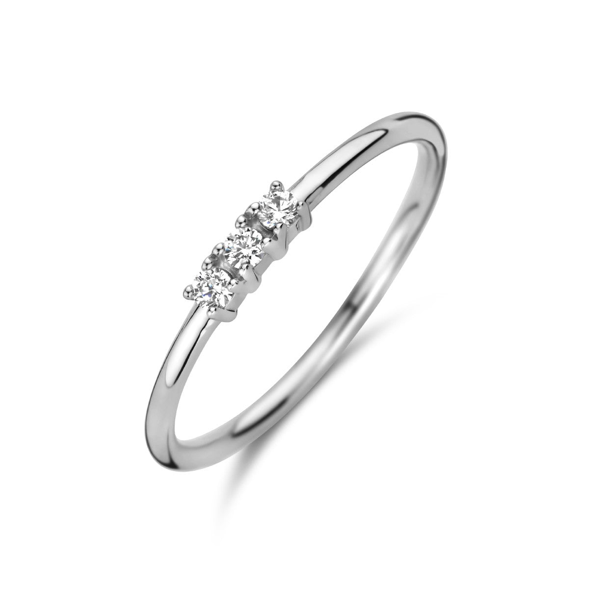 Gerhodineerd Zilver Ring Trilogie Met Zirkonia 1335393 - PansiteNederland.nl