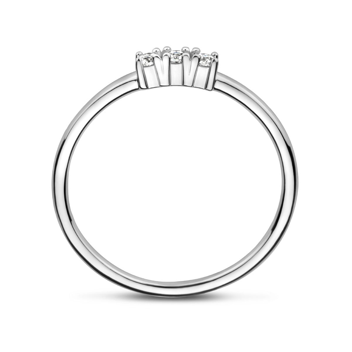Gerhodineerd Zilver Ring Trilogie Met Zirkonia 1335393 - PansiteNederland.nl