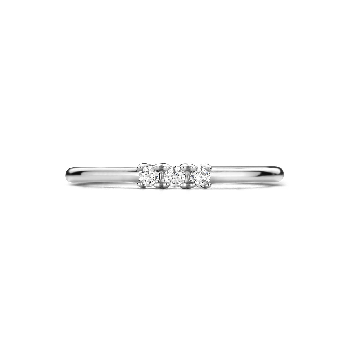 Gerhodineerd Zilver Ring Trilogie Met Zirkonia 1335393 - PansiteNederland.nl