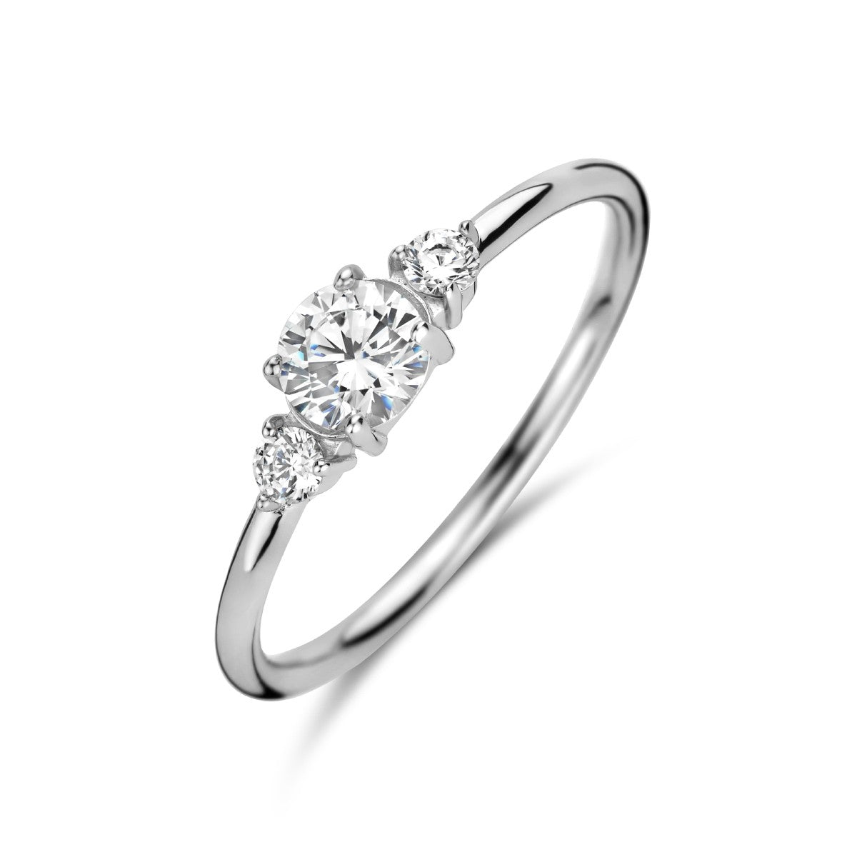 Gerhodineerd Zilver Ring Trilogie Met Zirkonia 1335395 - PansiteNederland.nl