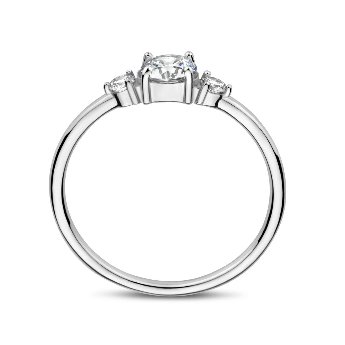 Gerhodineerd Zilver Ring Trilogie Met Zirkonia 1335395 - PansiteNederland.nl