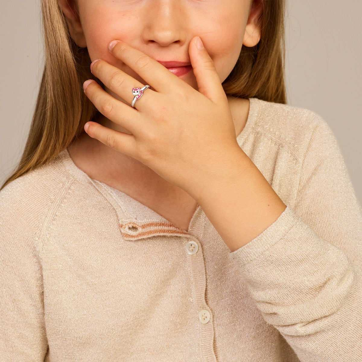 Gerhodineerd Zilver Ring Poes 1335404 - PansiteNederland.nl