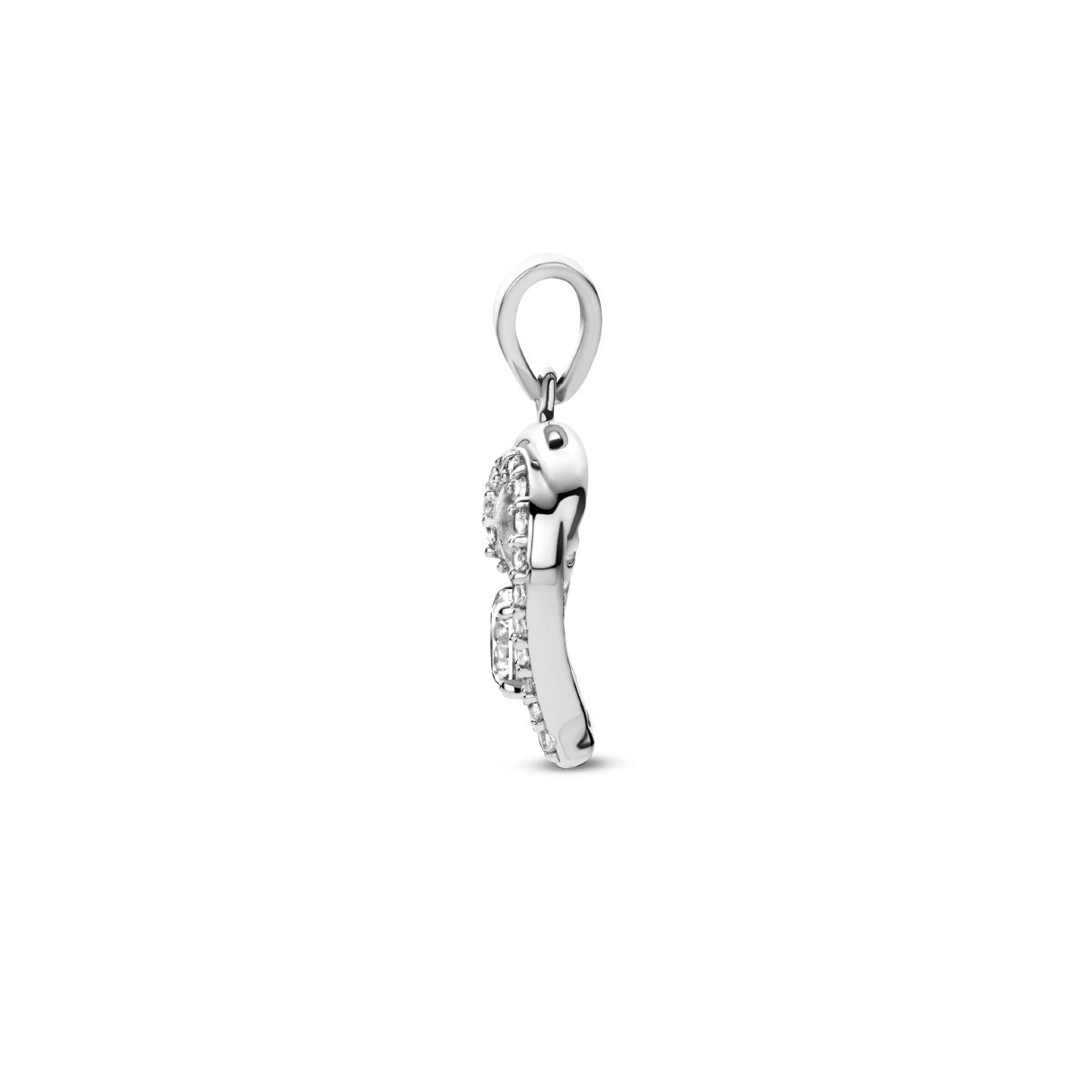 zilver gerhodineerd hanger hart zirkonia 1335415 - PansiteNederland.nl