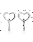 Zilver Gerhodineerd Oorhangers Hartjes 1335440 - PansiteNederland.nl