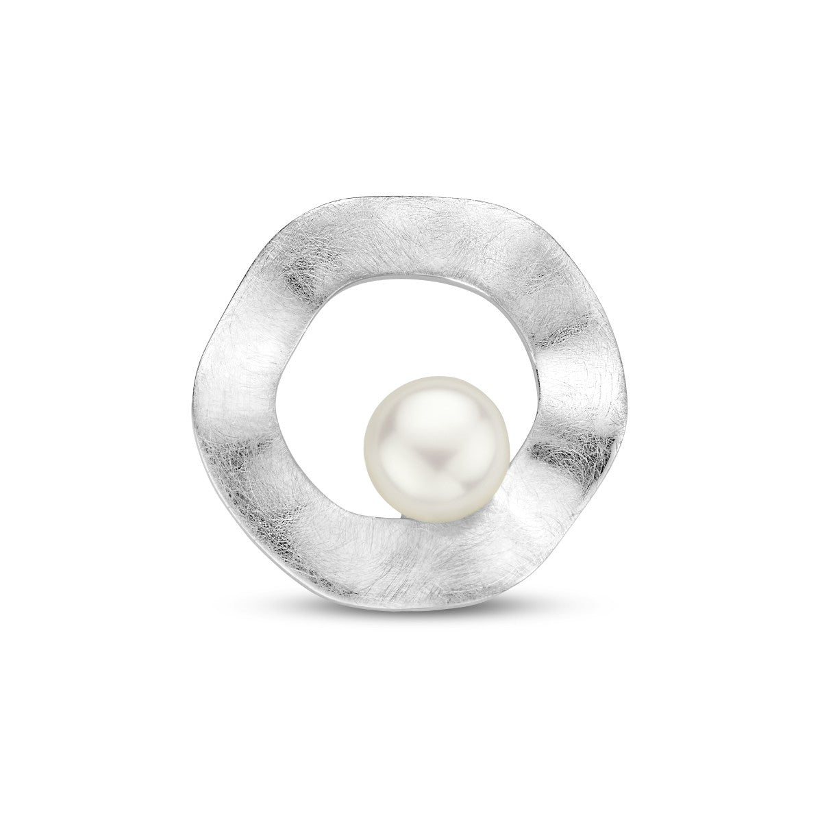 zilver gerhodineerd hanger rondje parel gescratcht 1335445 - PansiteNederland.nl
