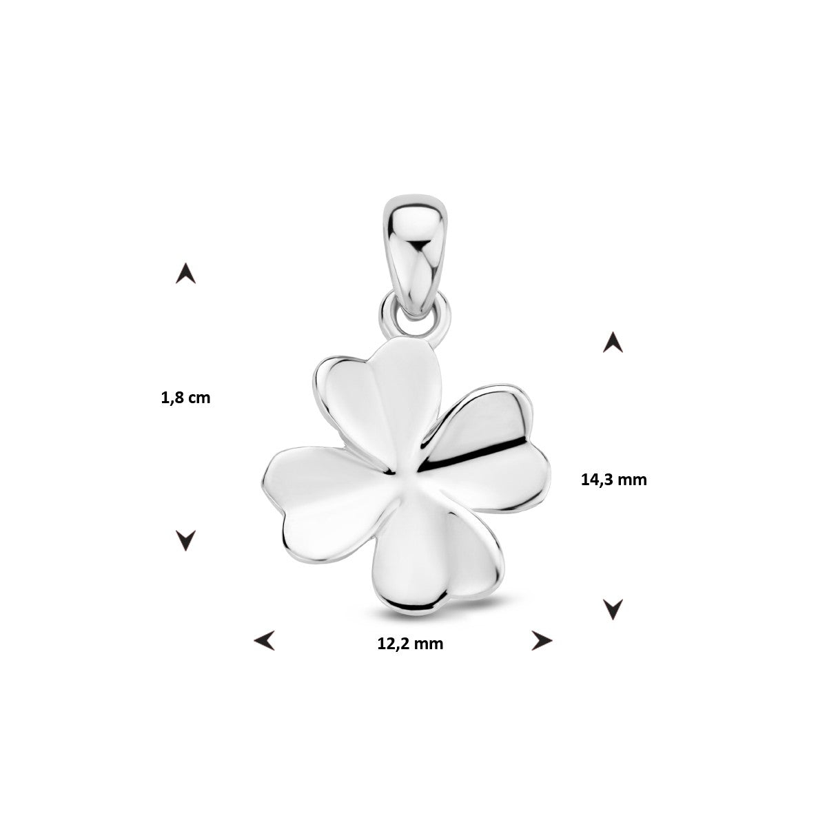 zilver gerhodineerd hanger klaver 1335482 - PansiteNederland.nl