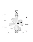 zilver gerhodineerd hanger klaver 1335482 - PansiteNederland.nl