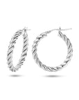 Zilver Gerhodineerd Oorringen Gedraaid 1335501 - PansiteNederland.nl
