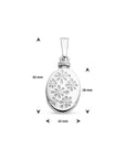 zilver gerhodineerd urnhanger gravure bloemen 1335601 - PansiteNederland.nl