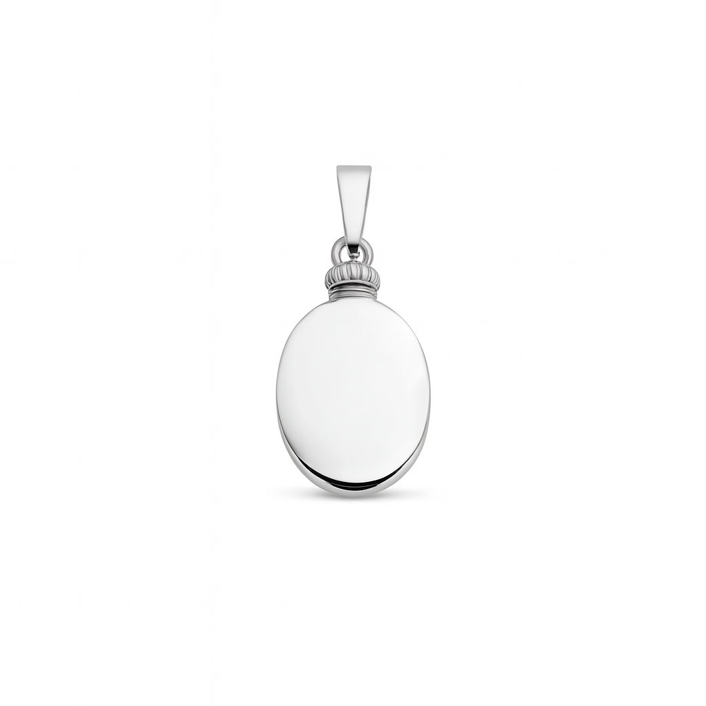 zilver gerhodineerd medaillon ovaal poli/mat 30 mm 1340460 - PansiteNederland.nl