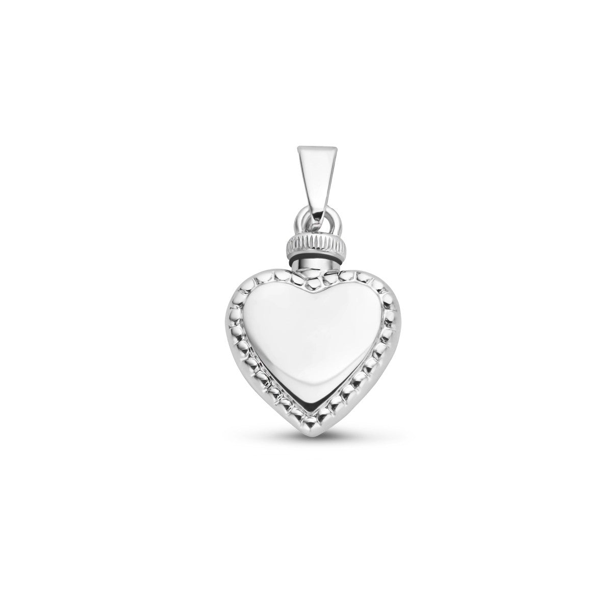 zilver gerhodineerd urnhanger hart bolletjes 1335602 - PansiteNederland.nl