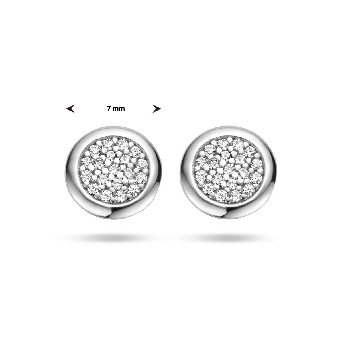 Zilver Gerhodineerd Oorknoppen Zirkonia 1335621 - PansiteNederland.nl