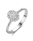 Gerhodineerd Zilver Ring Met Zirkonia Halo 1335624 - PansiteNederland.nl