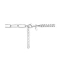 zilver gerhodineerd combi-collier koord en paperclip 5,0 mm 41 + 4 cm 1335645