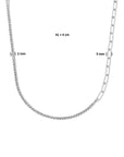 zilver gerhodineerd combi-collier koord en paperclip 5,0 mm 41 + 4 cm 1335645