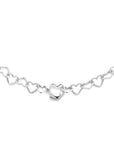 zilver gerhodineerd collier hartjes 45 cm 1335693