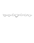 zilver gerhodineerd collier hartjes 45 cm 1335693