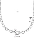 zilver gerhodineerd collier hartjes 45 cm 1335693